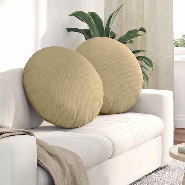 vidaXL Vankúše na sedenie 2 pcs Šedá zelená Ø60 x 21 cm