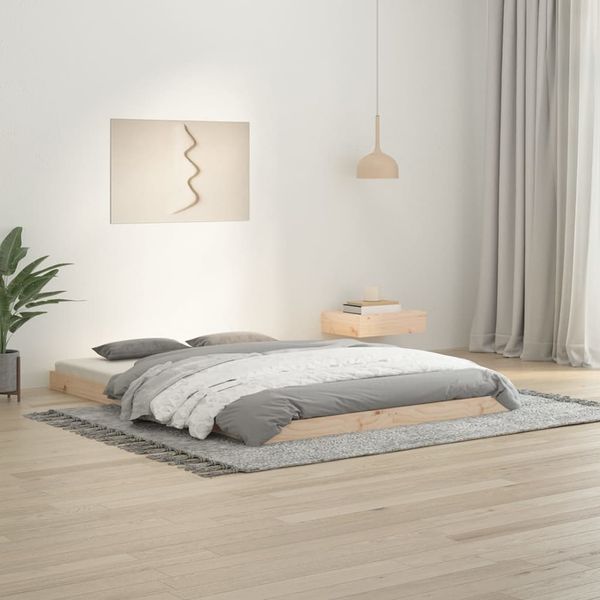 vidaXL Rám postele 135x190 cm dvojlôžko masívna borovica