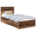 vidaXL Rám postele Staré drevo 90 x 190 cm Kompozitné drevo