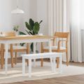 vidaXL Lavica 90 cm Biela masívna drevená guma