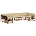 vidaXL Záhradná súprava gaučov 10 ks Prírodná a béžová