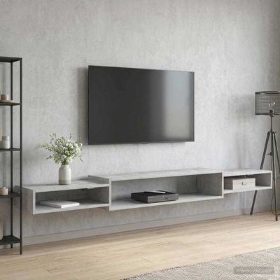 vidaXL Nástenný TV kabinet Nástenná montáž Betónovo sivá