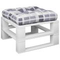 vidaXL Podložka na paletový nábytok sivé kocky 58x58x10 cm látka