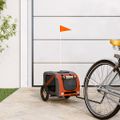 vidaXL Cyklovozík pre zvieratá, oranžovo sivý, oxfordská látka, železo