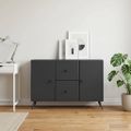 vidaXL Servírovacia skriňa Čierna 89 x 34,5 x 60 cm Kompozitné drevo
