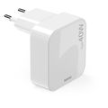 HAMA GaN, Rýchlonabíjačka, 2x USB-C PD/QC, 40W, bi