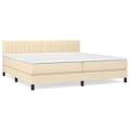 vidaXL Boxspring posteľ s matracom krémová 200x200 cm látka