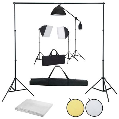 vidaXL Fotografické vybavenie, softboxy, pozadie a odrazová doska
