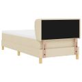vidaXL Posteľ s pružinovým rámom s matracmi Krémová 90 x 190 cm látka