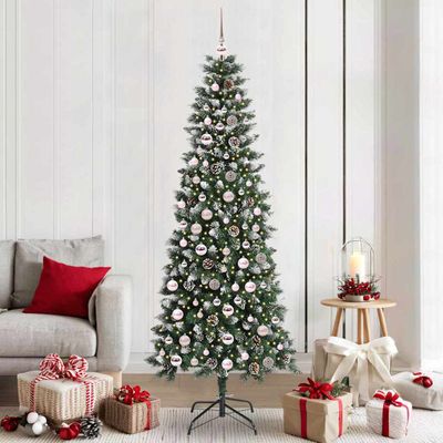 vidaXL Umelý vianočný stromček Zelená 210 cm PVC, plast a oceľ