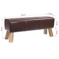 vidaXL lavička 110 x 30 x 45 cm Skutočná koža Tmavohnedá
