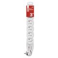 Predlžovací kábel EMOS P0613R / 3 m / 6 zásuviek / biely / PVC / 1,5 mm2
