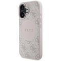 Obal Guess HC MagSafe PU 4G Circle s klasickým logom pre iPhone 16 ružový