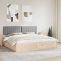 vidaXL Rám postele s čalúneným čelom Svetlosivá 200 x 200 cm