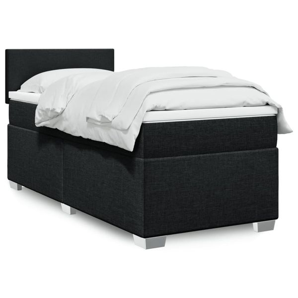 vidaXL Posteľný rám boxspring s matracom čierny 80x200 cm látka