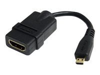 HDMI na HDMI Micro - F/M - 5 palcový Micro HDMI adaptér - HDMI samica na Micro HDMI samec (HDADFM5IN) - HDMI adaptér - HDMI so zdierkami (samica) do 19-pinového micro HDMI Type D s pinmi (samec) - 1.2 cm - tienený - čierna - pre P/N: HDMM30CM