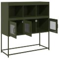 vidaXL Komoda olivovozelená 100,5x39x107 cm oceľ valcovaná za studena