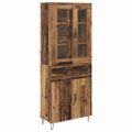 vidaXL Highboard Staré drevo 69,5 x 34 x 90 cm Kompozitné drevo