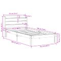 vidaXL Posteľný rám s čelom biely 75x190 cm borovicový masív