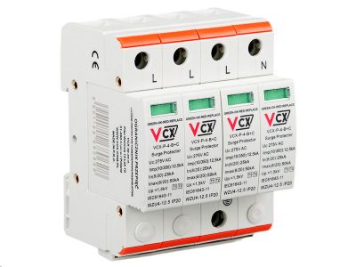 Prepäťová ochrana VCX P-4-B+C AC trieda T1T2 (B+C) 4P 12,5 kA s iskrišťom
