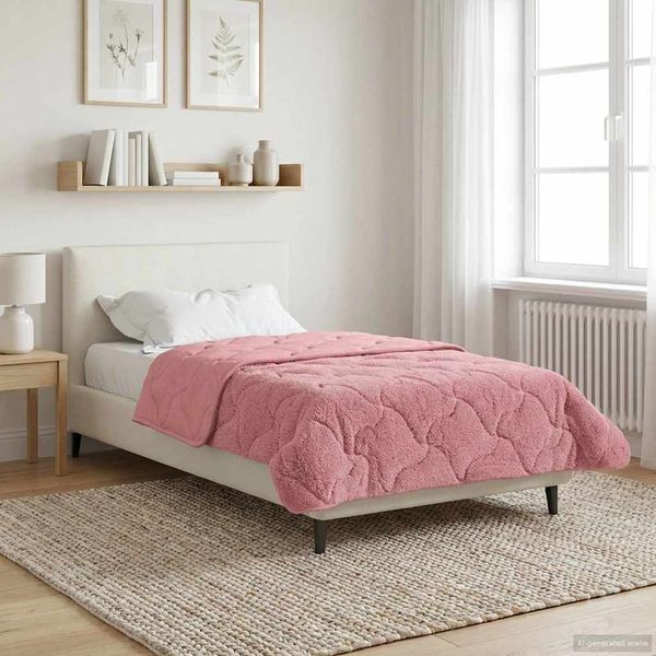 vidaXL Zimný prehoz Ružová 155 x 220 cm Mikrofáza a Teddy fleece