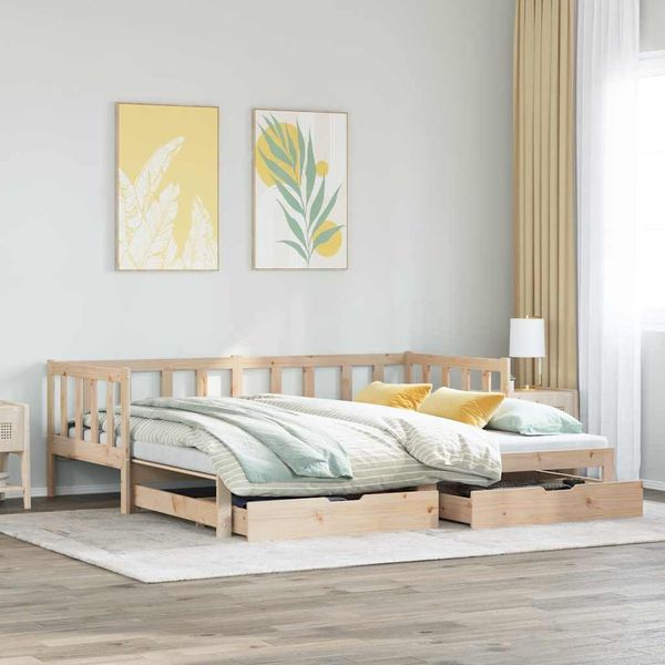 vidaXL Rozkladacia denná posteľ s matracmi bez matraca 90x200 cm