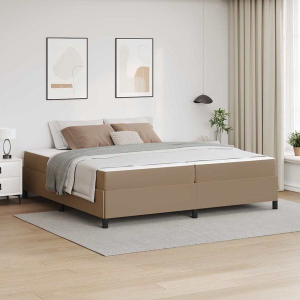 vidaXL Rám postele s matracmi Kapučínová 200 x 200 cm látka