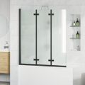 vidaXL Skladací sprchový kút Čierna 130 x 138 cm ESG sklo a hliník