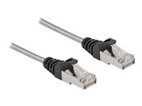 Patch kábel - RJ-45 (M) do RJ-45 (M) - 2 m - 4,9 mm - U/FTP - CAT 6a - neobsahuje halogén, lisovaný, prevedenie bez hrbolčekov - strieborná