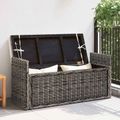 vidaXL Úložná lavička GENDT Čierny umývať 110 x 40 x 50 cm Ratan