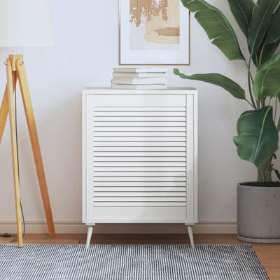 vidaXL Lamelové dvierka na skrinku, biele 69x59,4 cm, borovica