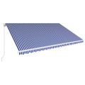 vidaXL Ručná zaťahovacia markíza modrá a biela 500x300 cm