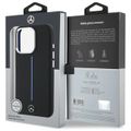 Mercedes puzdro pre iPhone 16 Pro 6,3" MEHMP16L23SUMBK Hardcase Silicone Blue Stripe MagSafe čierne