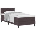vidaXL Posteľ s pružinovým rámom Tmavohnedá 90 x 190 cm látka