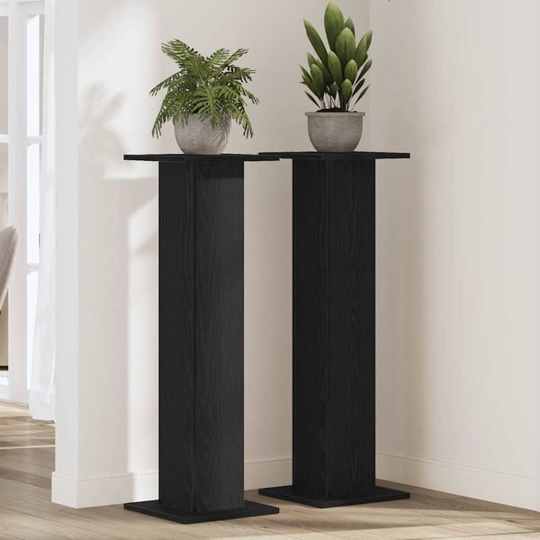 vidaXL Stojan na rastliny 2 pcs Čierny dub 30 x 30 x 95 cm