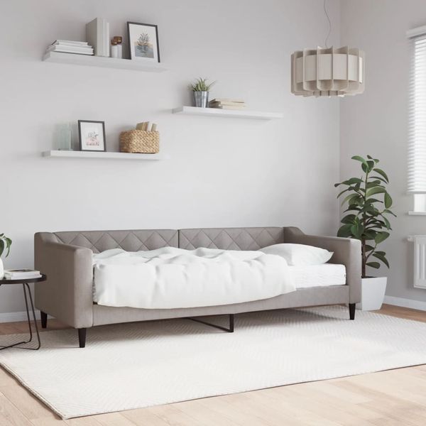 vidaXL Denná posteľ s matracom sivohnedá 80x200 cm látka