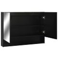 vidaXL LED kúpeľňová zrkadlová skrinka čierna 80x15x60 cm MDF