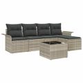 vidaXL Vonkajšia pohovka 6 ks Svetlosivá polyratan