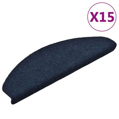 vidaXL Schodové rohože, samolepiace, 15 ks, 65x21x4 cm, námornícke, polkruhové, veľké