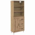 vidaXL Highboard 2 ks Remeselný dub 69,5 x 34 x 180 cm