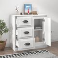 vidaXL Komoda biela 70x35,5x67,5 cm spracované drevo