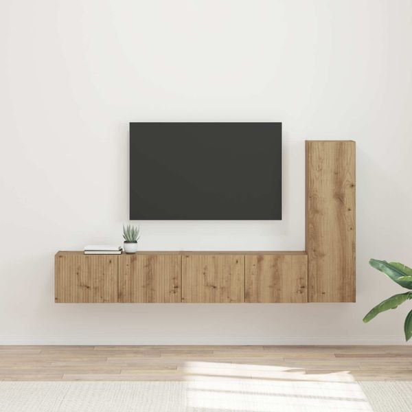 vidaXL Zostava TV skriniek 3 pcs Remeselný dub Kompozitné drevo