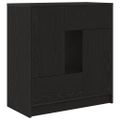 vidaXL Komoda so zásuvkami a dvierkami, dub čierny 70,5x34x74,5 cm