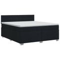 vidaXL Posteľ boxspring s matracom Čierna 180 x 200 cm Látka