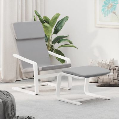 vidaXL Relaxačné kreslo s podnožkou bledosivé látka