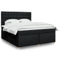 vidaXL Posteľný rám boxspring s matracom čierny 180x200 cm látka