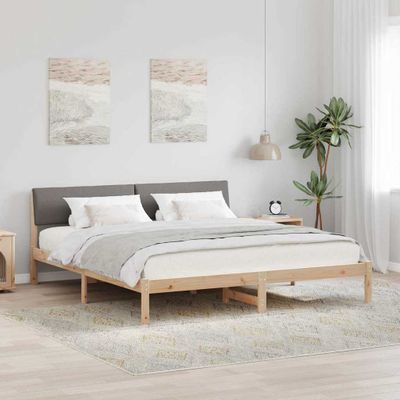 vidaXL Rám postele Hnedá a taupe 180 x 200 cm Borovicový masív