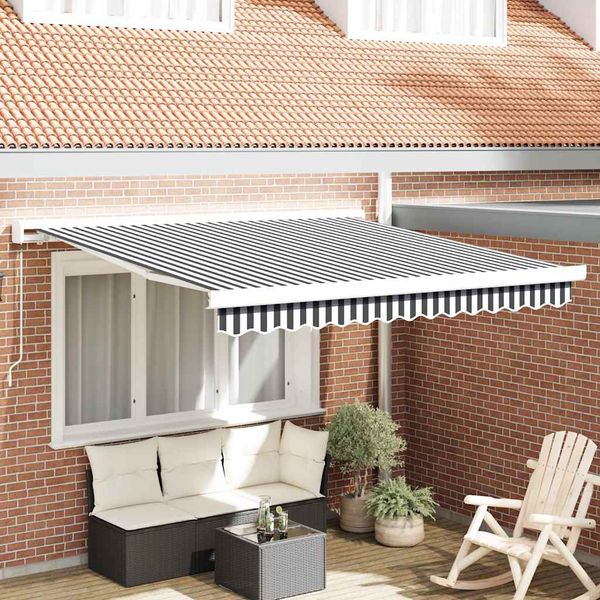 vidaXL Zaťahovacia markíza antracitovo-biela 3x2,5 m látka a hliník