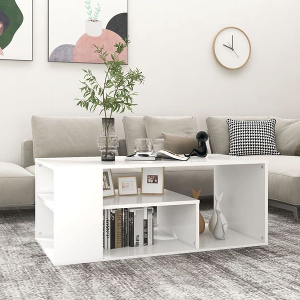 vidaXL Konferenčný stolík, biely 100x50x40 cm, kompozitné drevo