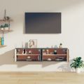 vidaXL Nástenné skrinky 2 ks sivé 60x30x30 cm masívna borovica
